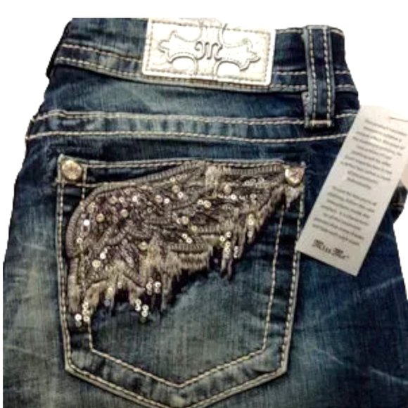 Miss Me Embellished Pockets Signature Boots Y2K Bling Jeans - Picture 1 of 10